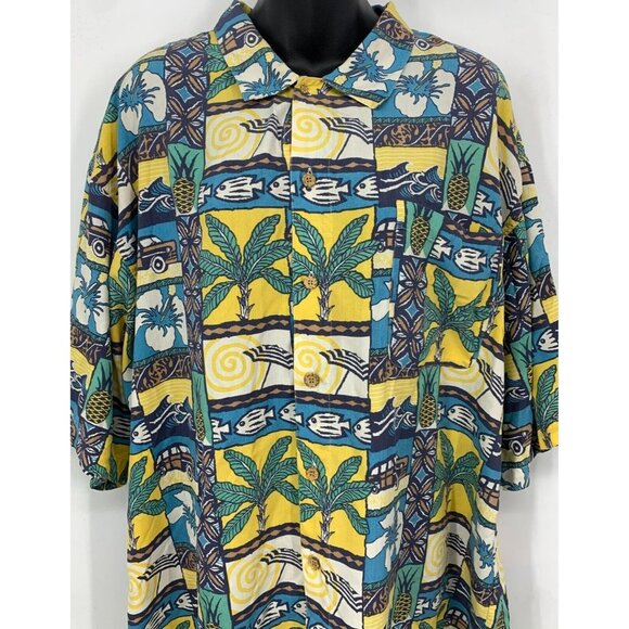Smith Watkins Men Hawaiian Shirt Size XXL Extra Extra Large Short Sleeve Aloha - Picture 2 of 5